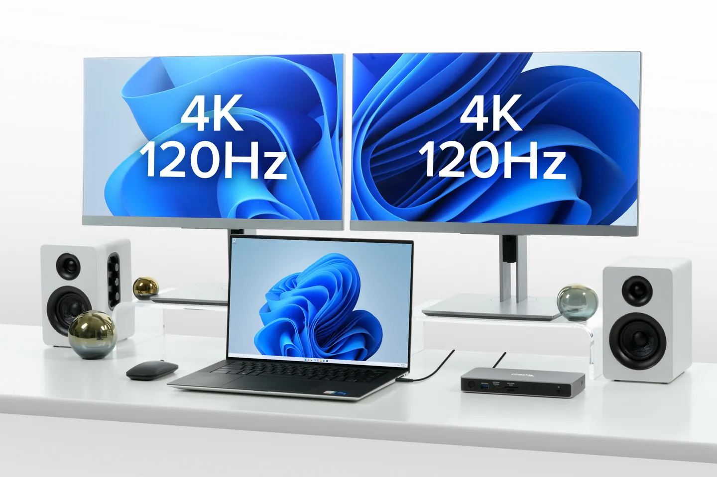 Plugable says the dock can power two 4K displays at up to 120Hz. Image: Plugable
